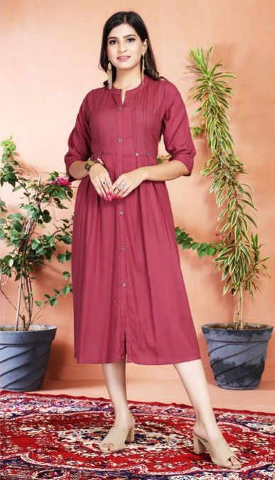 Rutvi 01 Latest Fancy Designer Ethnic Wear Rayon Anarkali Kurti Collection